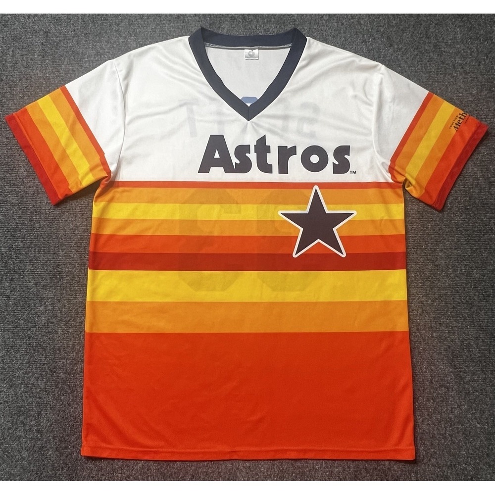 Houston Astros Mike Scott #33 Rainbow Jersey MLB Baseball Mens Medium Pullover